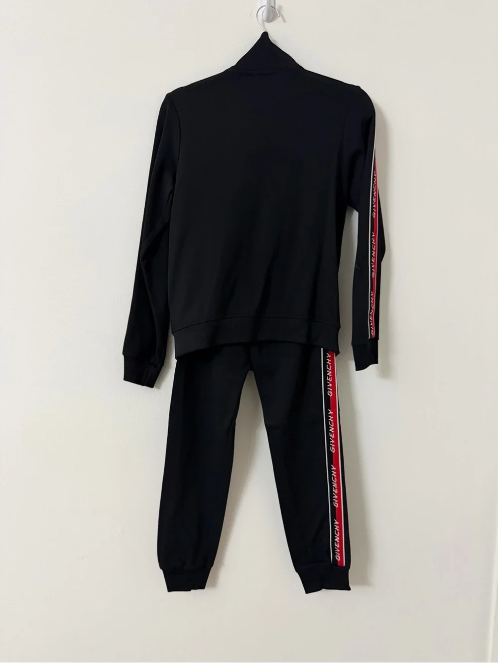 Givenchy Black Track Jacket with Red Stripe Trim
